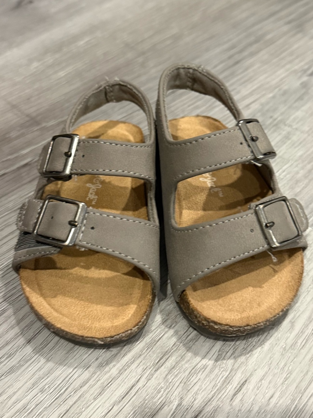 Cat & Jack Gray Double-Buckle Sandals - Toddler Size 5